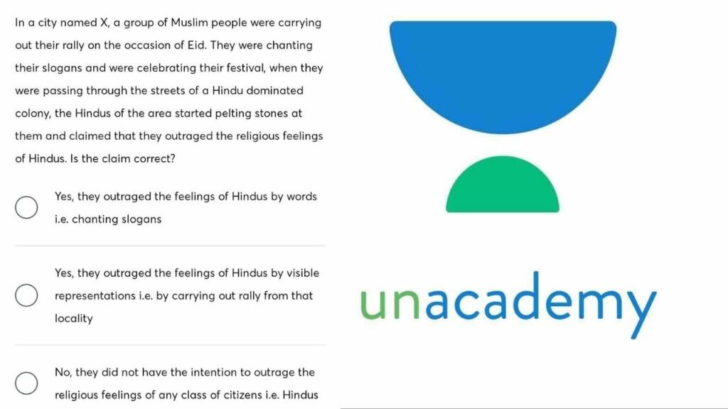 Unacademy question controversy