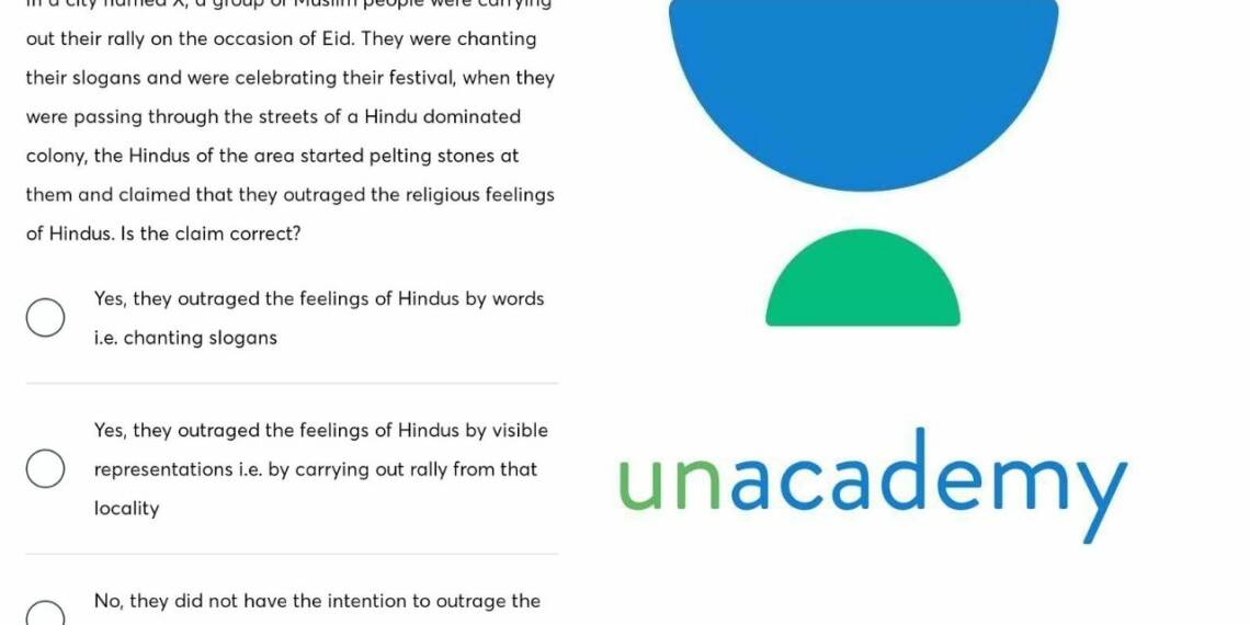 Unacademy question controversy