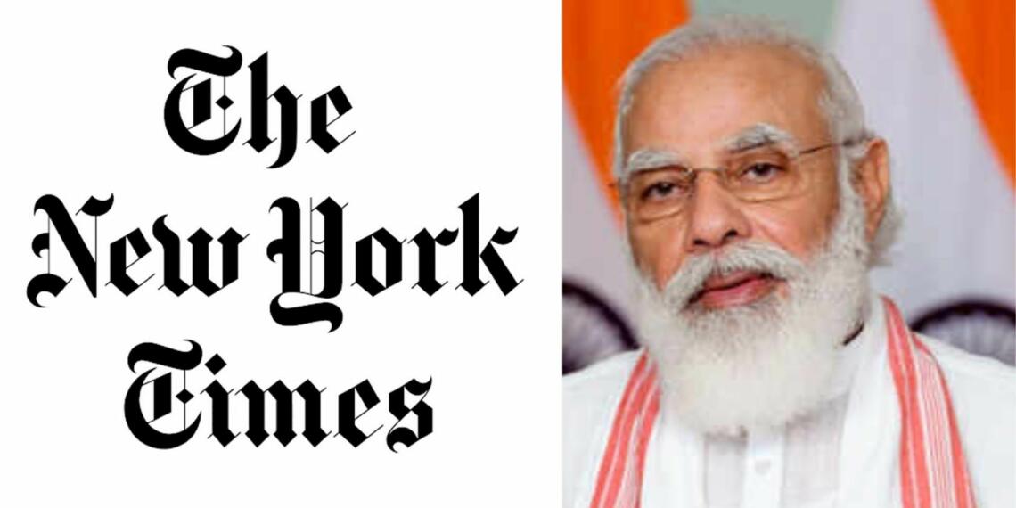 न्यू यॉर्क टाइम्स लेख में मोदी की तस्वीर