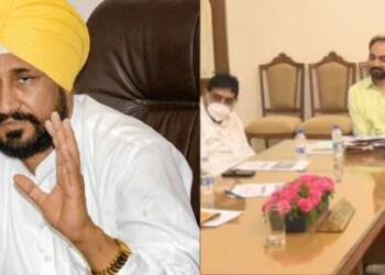 पंजाब की आंतरिक सुरक्षा का मजाक, हाईलेवल मीटिंग में अपने बेटे को लेकर पहुंच गए CM चन्नी