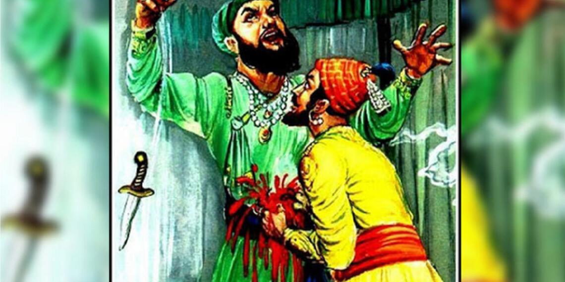 प्रतापगढ़ का युद्ध करते छत्रपति शिवाजी महाराज