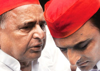 Akhilesh and Mulayam Yadav