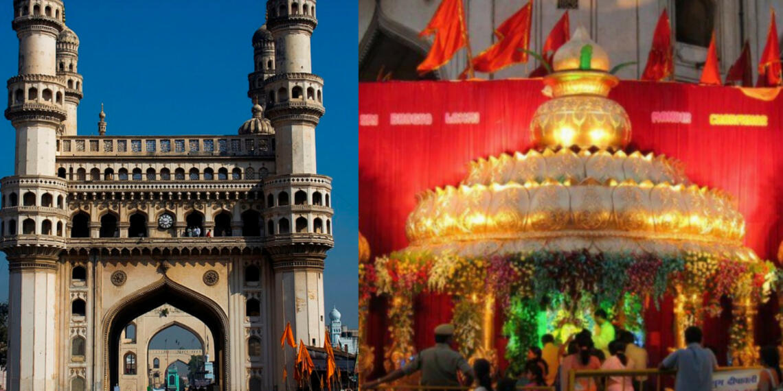 चारमीनार में नमाज के लिए कांग्रेस का अभियान, भाग्यलक्ष्मी मंदिर को बताया अवैध