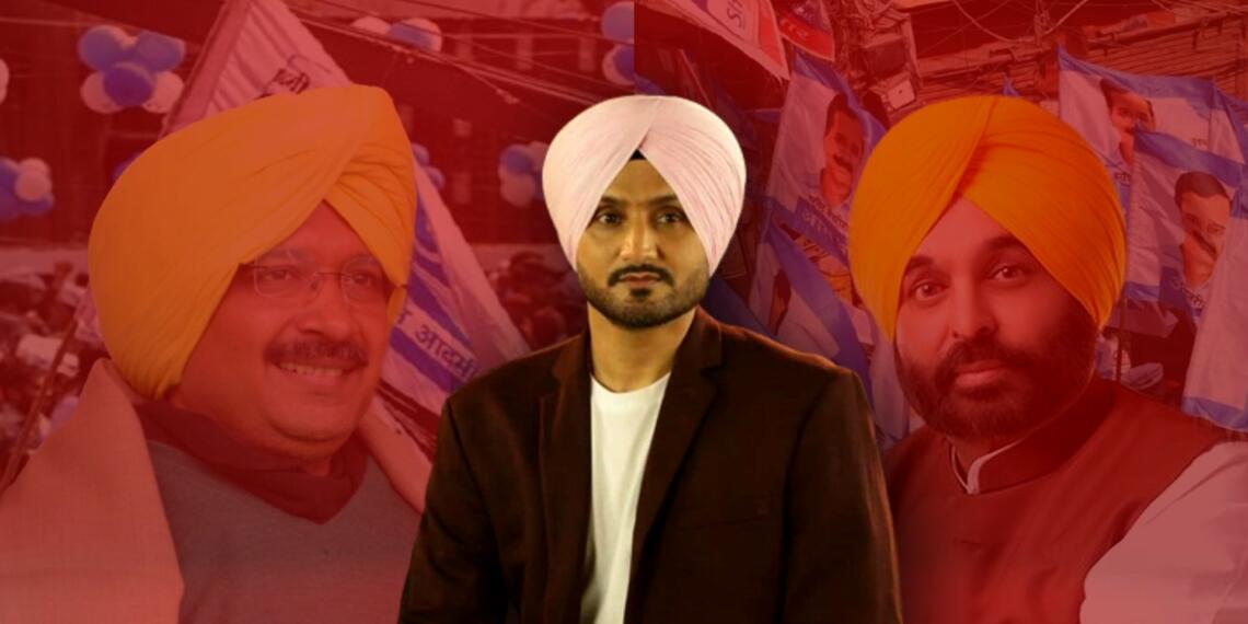 Harbhajan Singh and Arvind Kejriwal