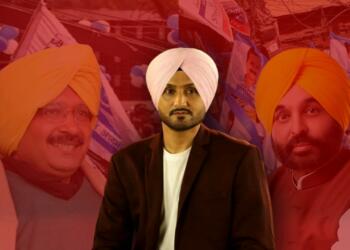 Harbhajan Singh and Arvind Kejriwal