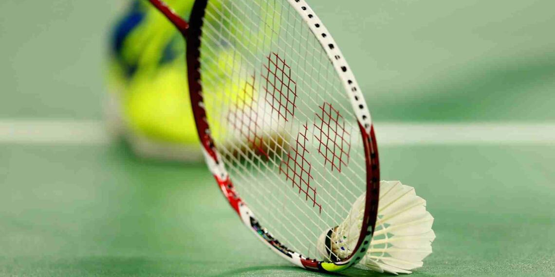 Badminton game court