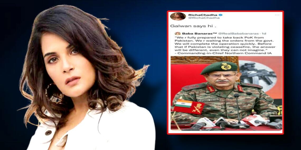 Richa Chaddha – The dean of liberal school of traitors and India haters Richa Chadha Galwan Tweet