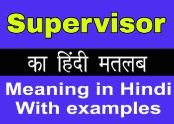  Supervisor meaning in hindi