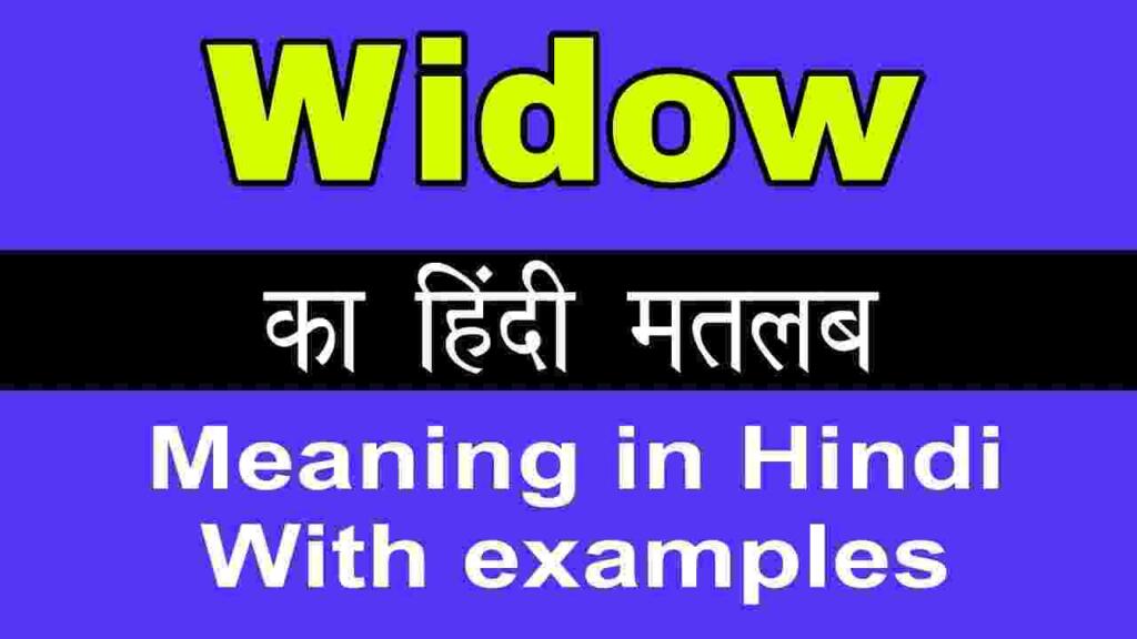  Widow meaning in hindi