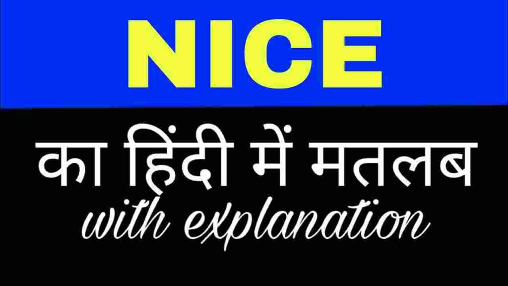 Nice meaning in hindi