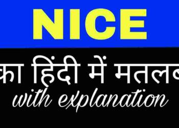 Nice meaning in hindi