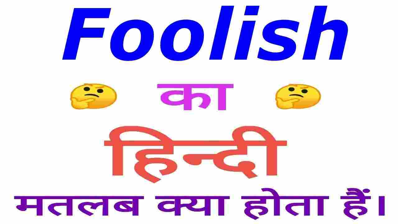 Foolish Meaning In Hindi And 5 Example