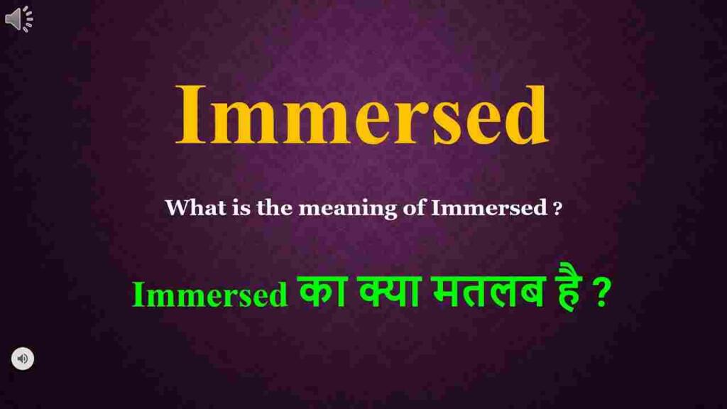 Immersed meaning in hindi