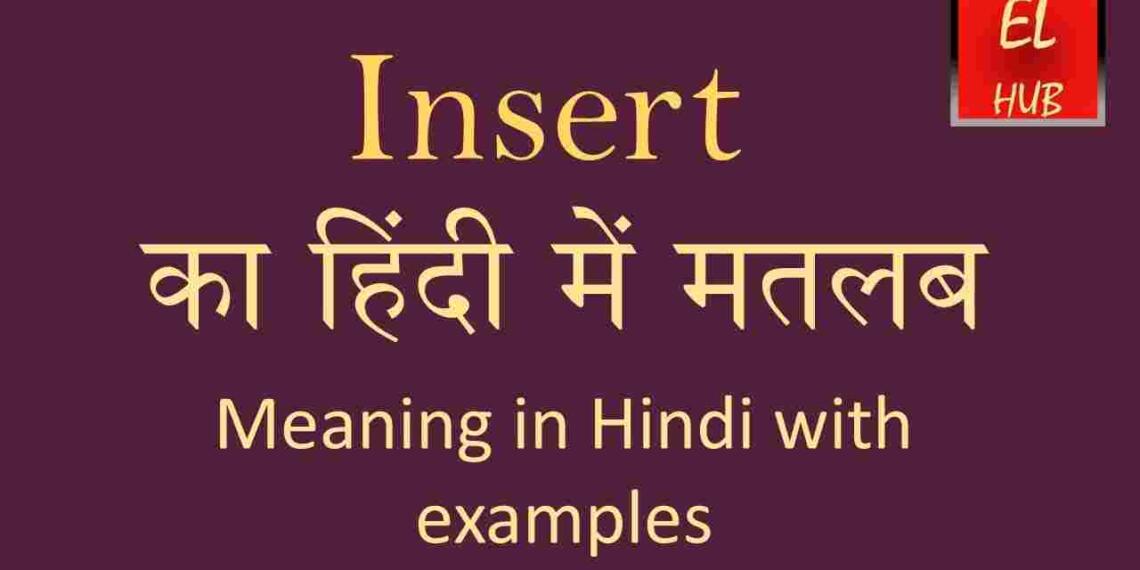 Insert meaning in hindi