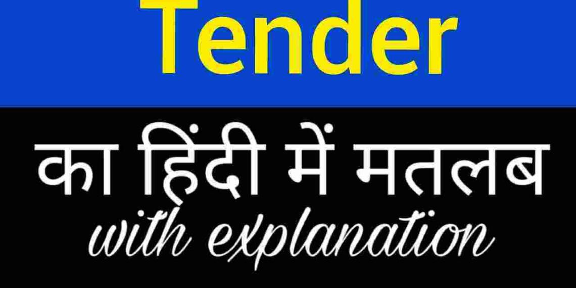 Tender meaning in hindi