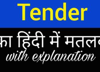 Tender meaning in hindi