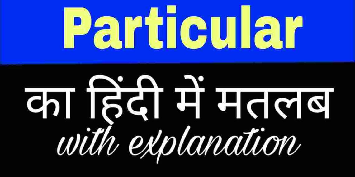 Particular meaning in hindi