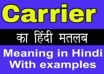 Carrier meaning in hindi