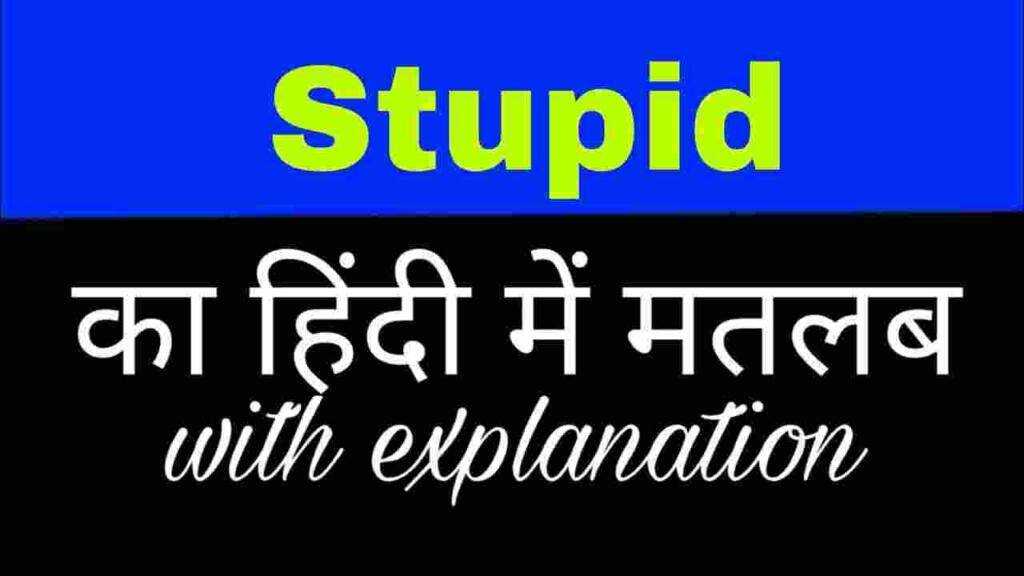 Stupid meaning in hindi