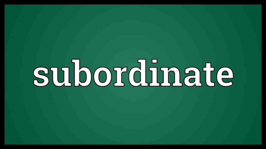 Subordinate meaning in hindi