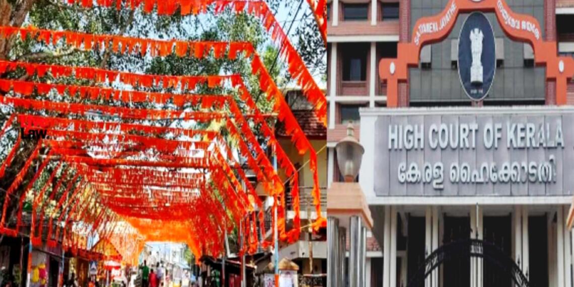 Kerala Temple-saffron flag