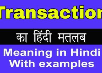 Transaction Meaning in Hindi