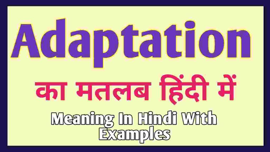 Adaptation Meaning in Hindi