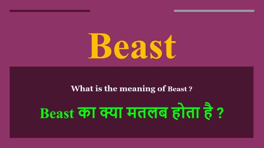 Beast Meaning in Hindi