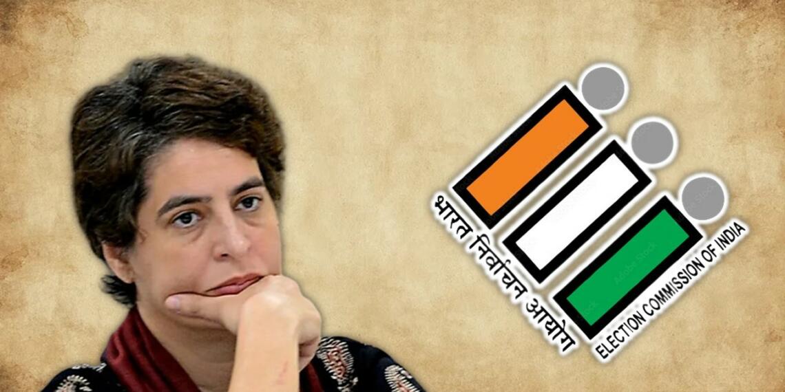 चुनाव आयोग ने फेक न्यूज़ फैलाने हेतु प्रियंका गाँधी वाड्रा को भेजा नोटिस