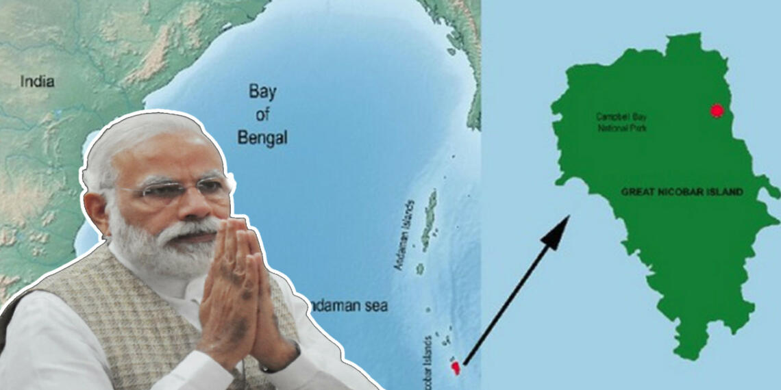 मलक्का स्ट्रेट, ग्रेट निकोबार द्वीप, भारत, चीन