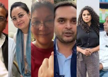 अशोक पांडेय, रोहिणी आचार्य, सबा नक़वी, आदेश रावल, राना अय्यूब, अनिल यादव