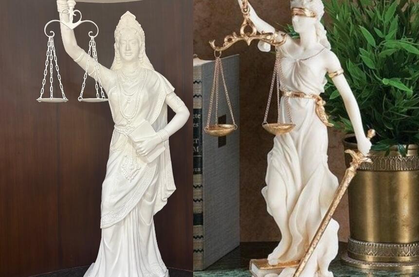 सुप्रीम कोर्ट में न्याय की देवी की आंखों से हटी पट्टी, हाथ में तलवार नहीं संविधान, CJI चंद्रचूड़ की ऐतिहासिक पहल