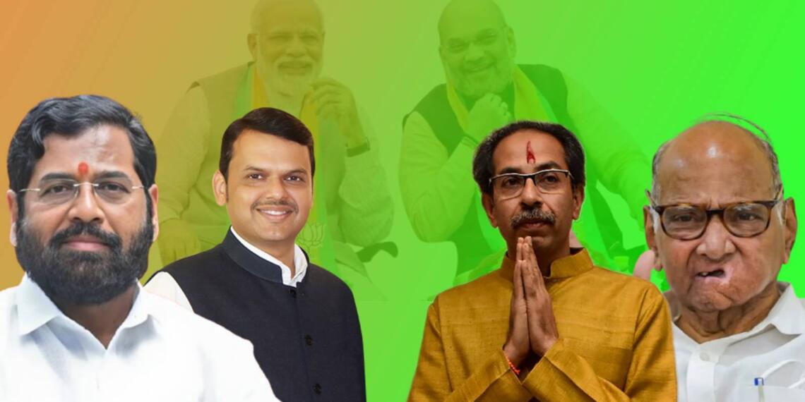 एकनाथ शिंदे, देवेंद्र फडणवीस, उद्धव ठाकरे, शरद पवार