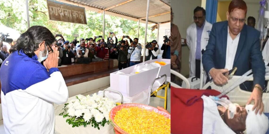 मंगल मुंडा को श्रद्धांजलि देते हेमंत सोरेन