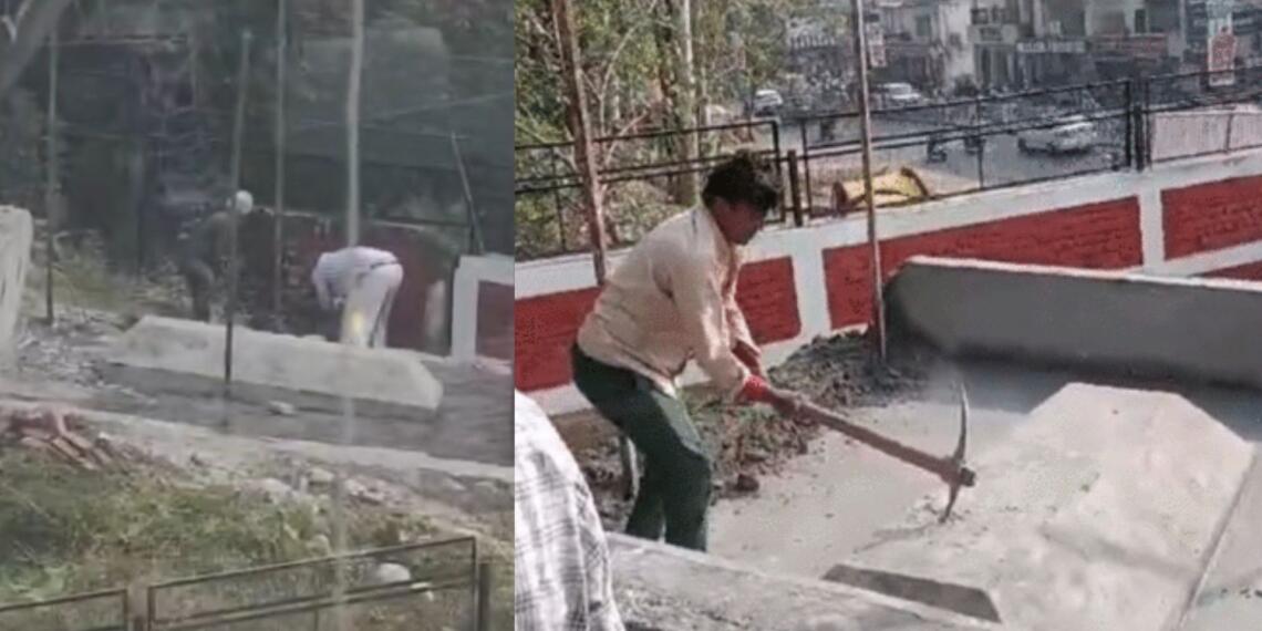 स्कूल में बनी मजार को प्रशासन ने तोड़ा