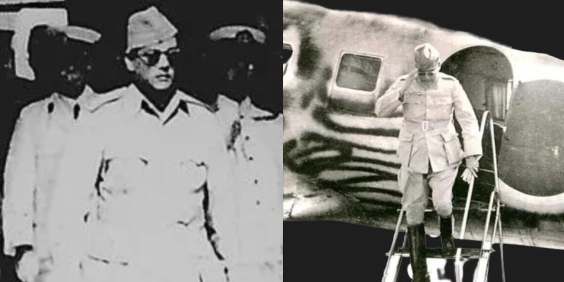 सेल्युलर जेल से बाहर आते नेताजी (बाएं) नेताजी का आखिरी चित्र (दाएं)