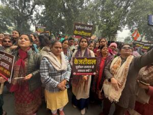  BJP Protest on Streets Against Anti-Purvanchal Arvind Kejriwal