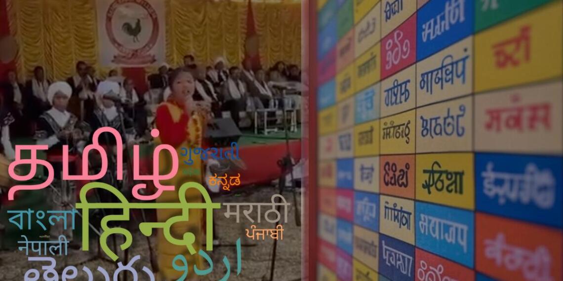 खासी जनजाति के एक कार्यक्रम में हिंदी गीत गाती लड़की