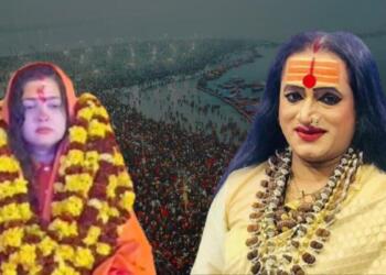 किन्नर अखाड़े की संस्थापाक लक्ष्मी नारायण त्रिपाठी (बाएं) और महामंडलेश्वर बनीं ममता कुलकर्णी (दाएं)
