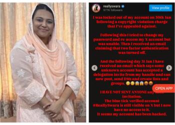 Swara Bhaskar Phishing link