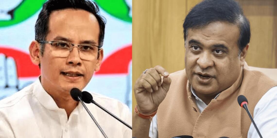 कांग्रेस सांसद गौरव गोगोई (बाएं) और असम के मुख्यमंत्री हिमंता बिस्वा सरमा (दाएं)