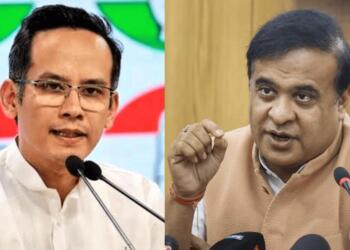 कांग्रेस सांसद गौरव गोगोई (बाएं) और असम के मुख्यमंत्री हिमंता बिस्वा सरमा (दाएं)