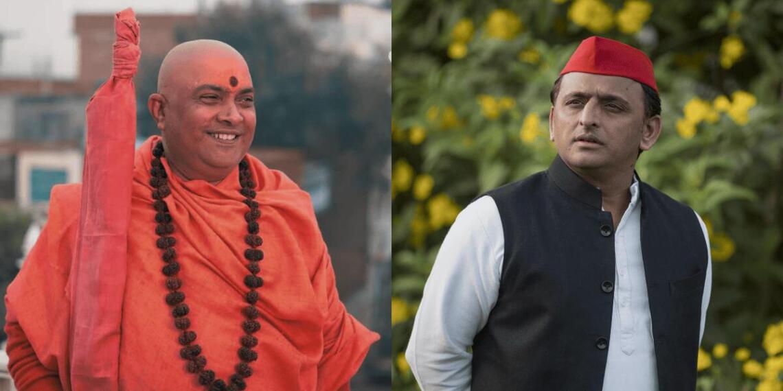 जितेंद्रानंद सरस्वती (बाएं) और अखिलेश यादव (दाएं)