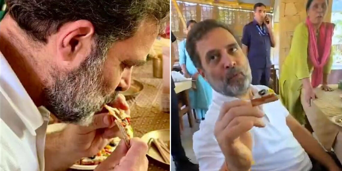 राहुल गांधी बाजरा पिज्जा
