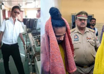 सौरभ राजपूत (बाएं) और उसकी हत्या के आरोपी साहिल व मुस्कान (दाएं)