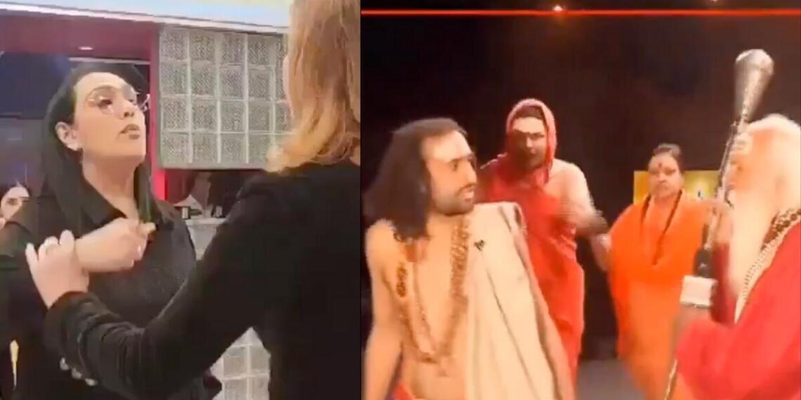 सोशल मीडिया पर वायरल मानवी तनेजा और IIT बाबा के वीडियो (स्क्रीनग्रैब)