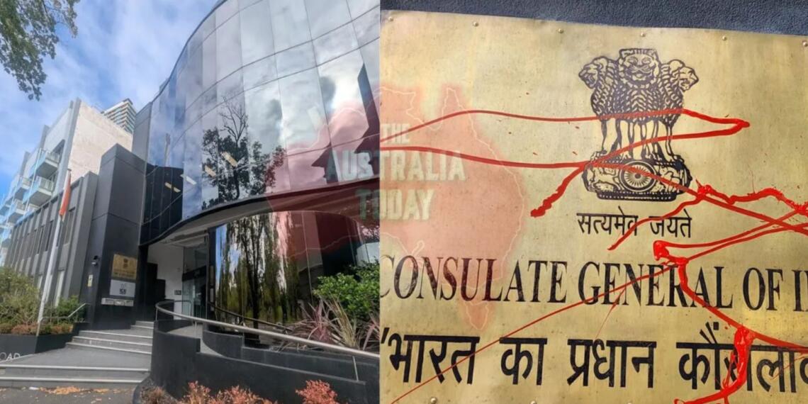 Indian Consulate, Melbourne, Australia Khalistani, खालिस्तानी हमला, ग्रैफिटी हमला, भारतीय दूतावास
