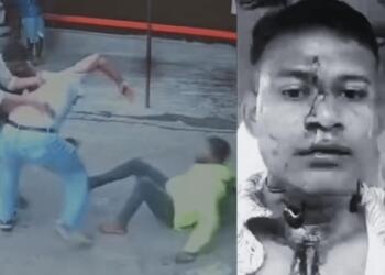 विकास के साथ मारपीट करते आदित्य (बाएं) और घायल आदित्य (दाएं)