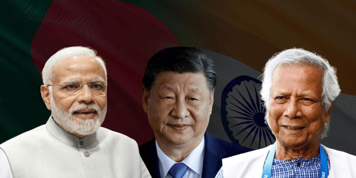 नरेंद्र मोदी, शी जिनपिंग और मोहम्मद यूनुस (बाएं से दाएं)