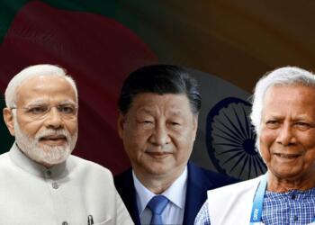 नरेंद्र मोदी, शी जिनपिंग और मोहम्मद यूनुस (बाएं से दाएं)